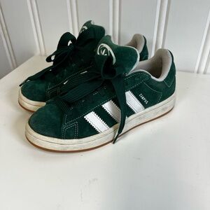 Adidas Campus Forest Green Sneakers with White Stripes size 5.5/ 7 woman's
